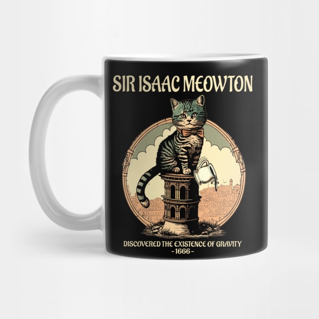 Sir Isaac Meowton Kitten Funny Science Gravity Cat Lover by Apocatnipse Meow